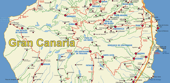 Gran Canaria Kort Over Dansk Gran Canaria Turist og Rejse Information   DanksGranCanaria.com Gran Canaria Kort Over