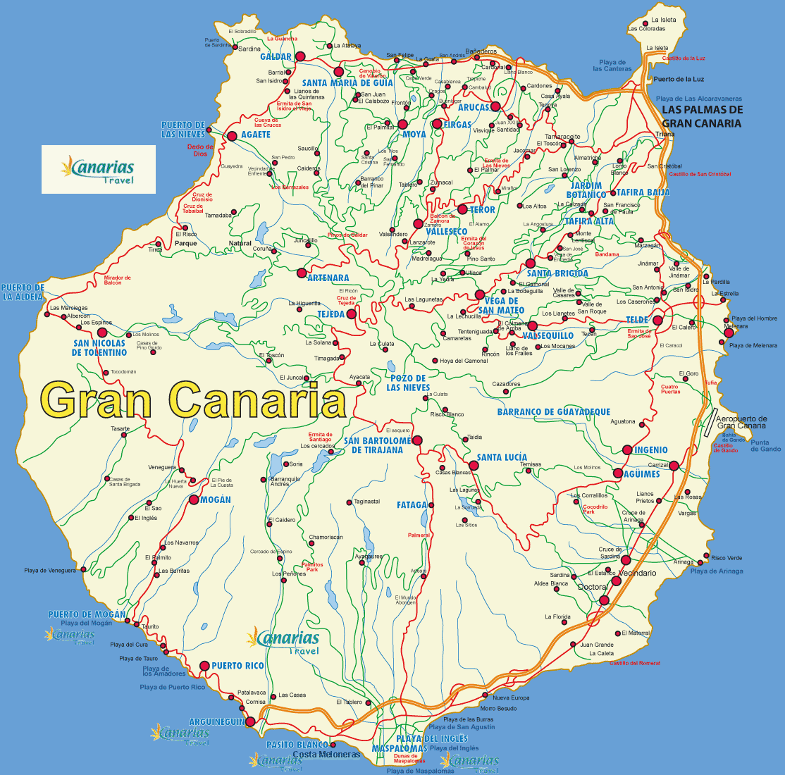 Gran Canaria Kort Over Kort over Gran Canaria   DanksGranCanaria.com Gran Canaria Kort Over